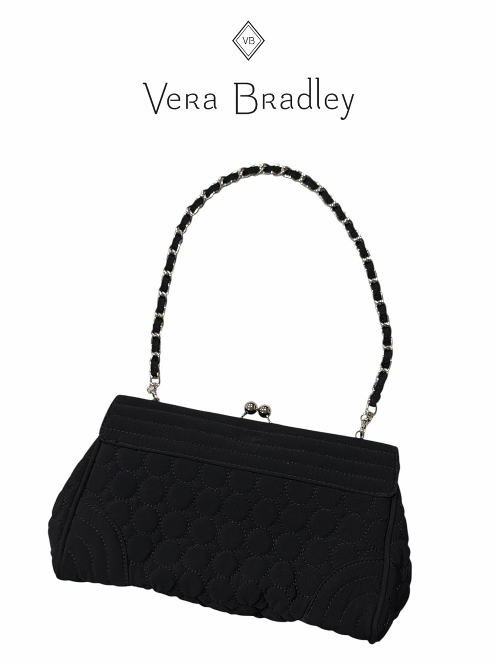 Vera Bradley Black‎ Quilted Kiss-Lock Shoulder Bag